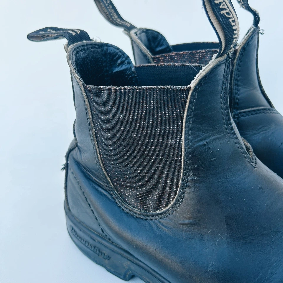 Blundstone Mujer’s 500 Botas Negro Bronce Brillante Chelsea Tobillo Cuero Trabajo 9.5 Foto 3 de 4