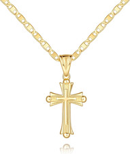 Cross Necklace for Women 14K Gold Cross Necklaces for Women Double Cross Pendant