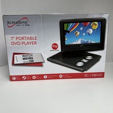 Supersonic Portable DVD Player 7" Monitor Remote Rechargeable Travel SC-178DVD