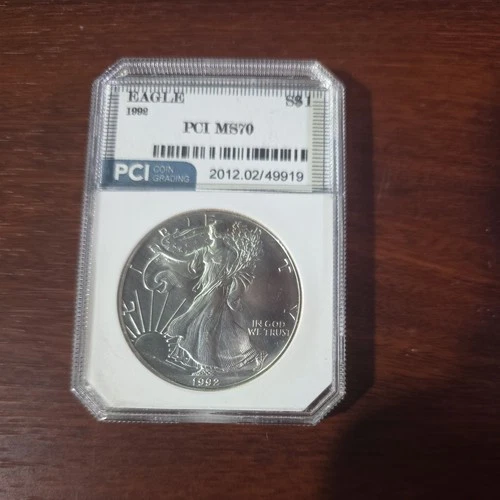 1992 American Eagle Silver Dollar PCI M S 70 Superb Gem BU!
