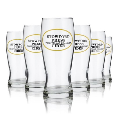 6x Stowford Press Glas 0,25l Irish Cider Half Pint Biergläser Set Brauerei UK
