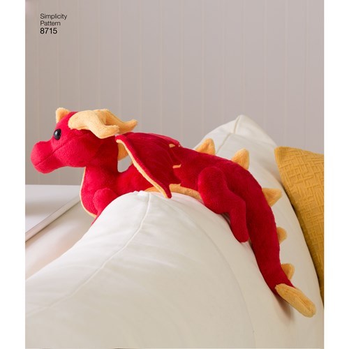 Simplicity Sewing Pattern 8715 Soft Stuffed Toy Dragons Wing Mane Variations - Picture 8 of 8