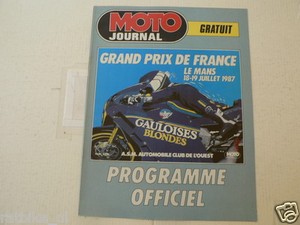 1987 Programme Le Mans Grand Prix De France Moto Journal Gauloises Blondes Ebay