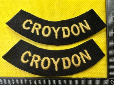Titres D Épaule Civile Défense Anti Aérienne Croydon WW2 Britannique - Photo 1/4
