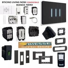 Serie completa compatibile Bticino living Now prese interruttori placche stock