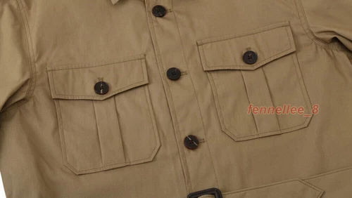 Safari Jacket Men's Four Pockets Hunting Vintage Casual Work Jacket Coat - Picture 6 of 12