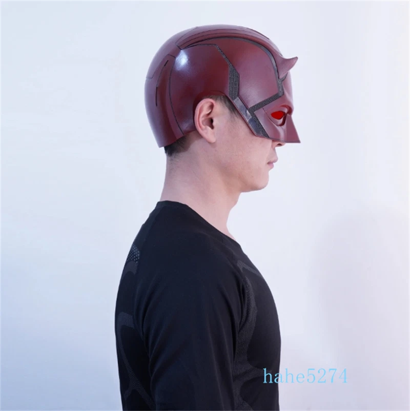 Daredevil Matt Murdock Cosplay Helmet Half Mask Painted Red Helmet 3D Printed - Image 4 of 4
