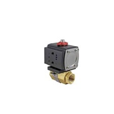 NEW Gemini 1-1/2" NPT Brass Double Acting Pneumatic Actuated Ball Valve 