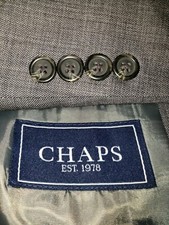 CHAPS Blazer Mens 40R Gray Ralph Lauren Suit Jacket Sport Coat Brushed Interview