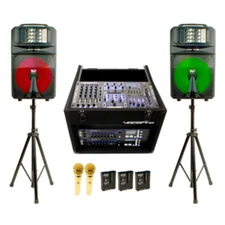 VOCOPRO CLUB-THUNDER-2000 Complete Rechargeable 2000 Watt DJ / Karaoke System