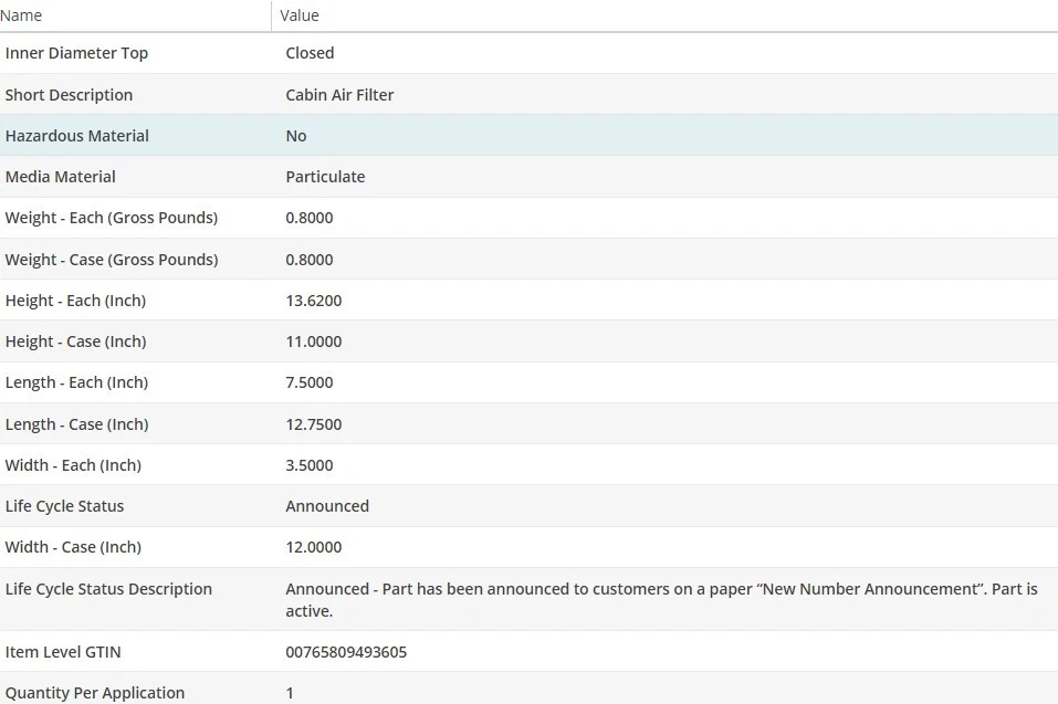 Салонный воздушный фильтр WIX для BMW 745LI 2002-2005 V8-4,4 л - Изображение 4 из 4