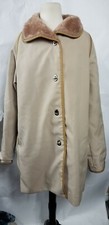 Vintage Country Pacer Womens Coat Size Medium Brown Leather Piping Pea Coat