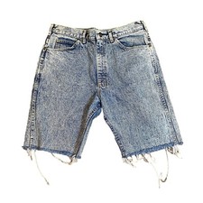 LEE Men's Jorts Jean Shorts Cut Off Acid Wash Denim Size 36 Vintage Made in USA