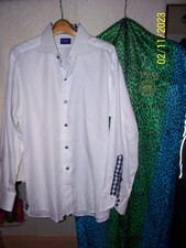 men's custom-made sz 16 33 skull & crossbones dress shirt & Versace garment bag