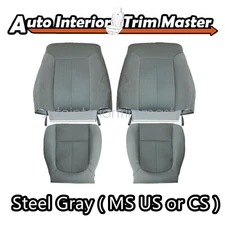 For 2011 Ford F-150 Driver & Passenger Bottom & Top Cloth Seat Cover Gray