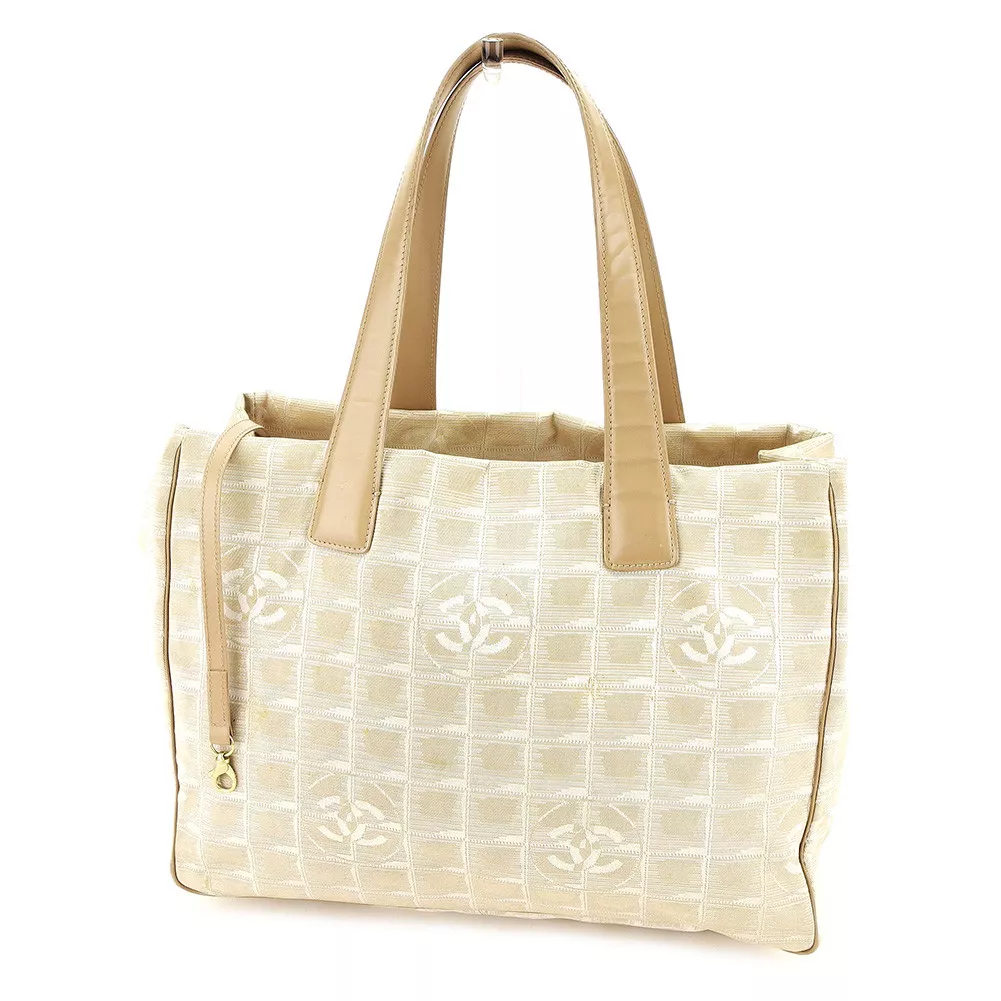 CHANEL New Travel Line Tote MM Bag Beige FedEx Shipping