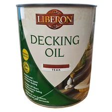 Liberon Decking Oil 2.5L Clear Medium Oak Teak Wood Stain UV Filter Fence Paint