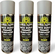 LiME LiNE 1K High Build Primer Surfacer Light Grey 16oz Aerosol Cans - Pack of 3