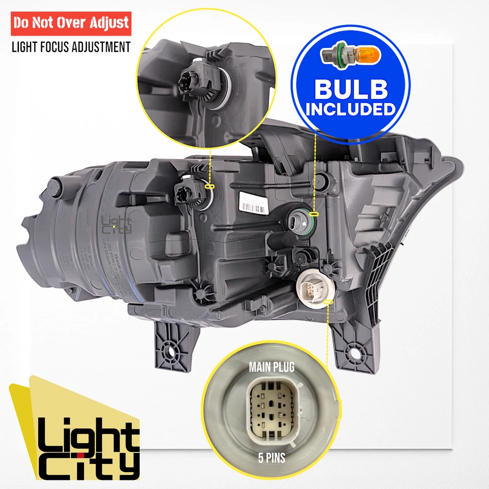 [LED con señal halógena] Para Dodge Durango 2021-2024 Faro conductor cromado LH Foto 4 de 4