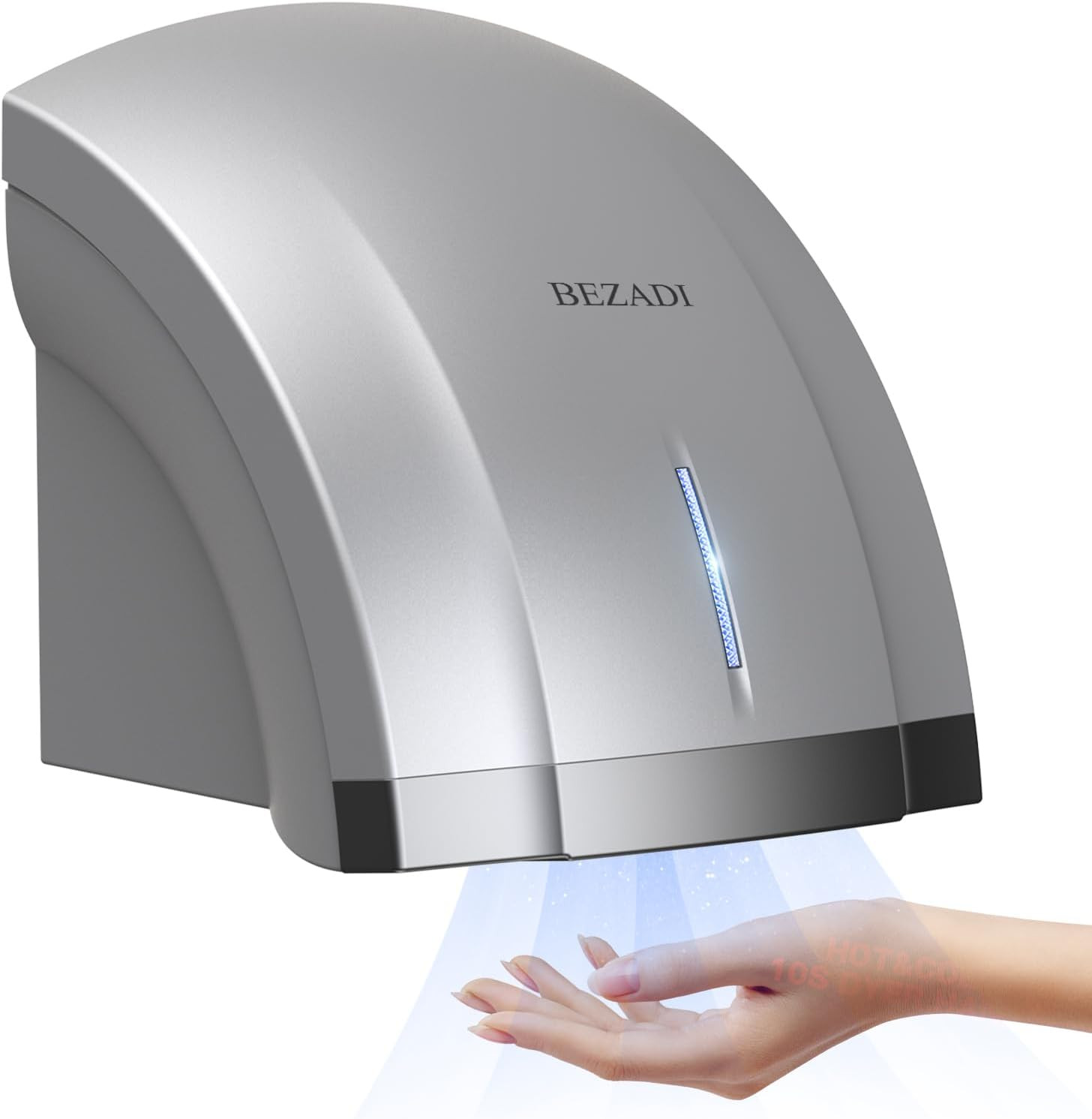 1800W High-Speed Hand Dryer, Automatic Hot & Cold Airflow, Wall Mounted, Compact