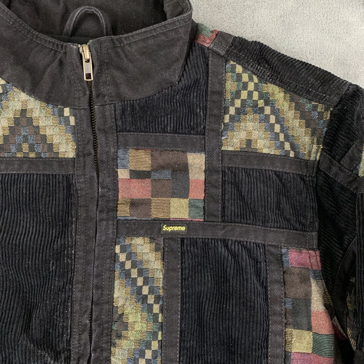 Supreme NY Mens M Corduroy Patchwork Denim Box Logo Jacket Supreme NY Mens M Corduroy Patchwork Denim Box Logo Jacket