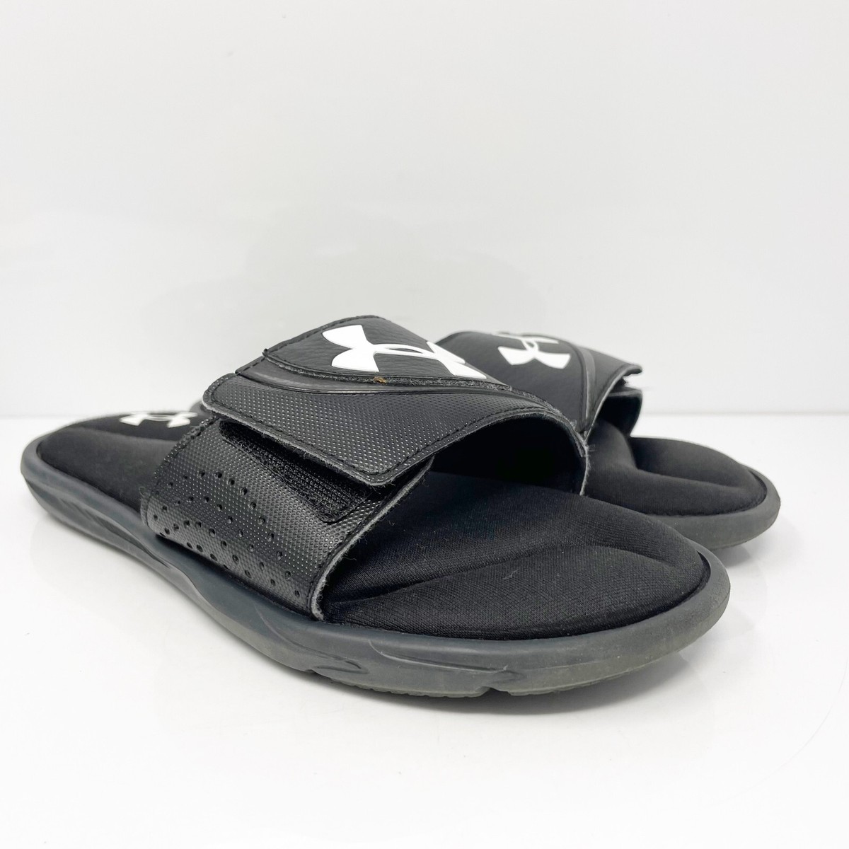 Under Armour Boys Ignite 6 3022728-001 Black Open Toe Slip
