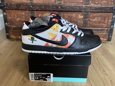 2019 Raygun Tie-Dye Nike SB Dunk Low Pro QS Black BQ6832-001 Size 13 DS New