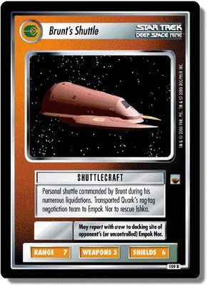Star Trek CCG TwT Trouble With Tribbles Brunt's Shuttle 109R x3