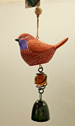 Ganz Warbler Vogel auf Ast Windspiel mit Haken Glocke 7,4" lang - Bild 2 von 10