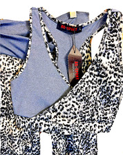 AQ Sport Animal Print 2 Pcs. Active Wear Crop Top Legging Set Youth Size L - NWT