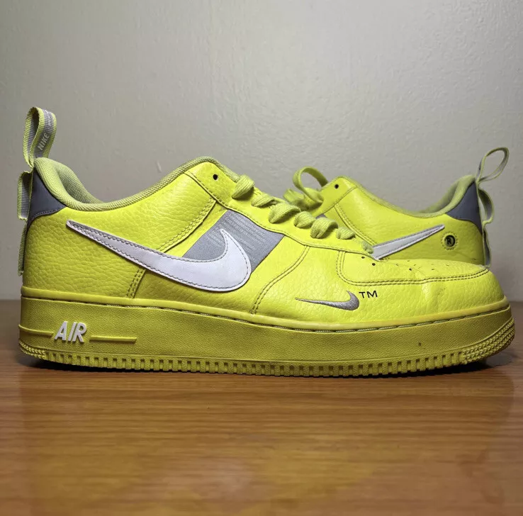 Nike Air Force 1 ‘07 LV8 Utility Volt Overbranding Size 12 Sneakers  AJ7747-700