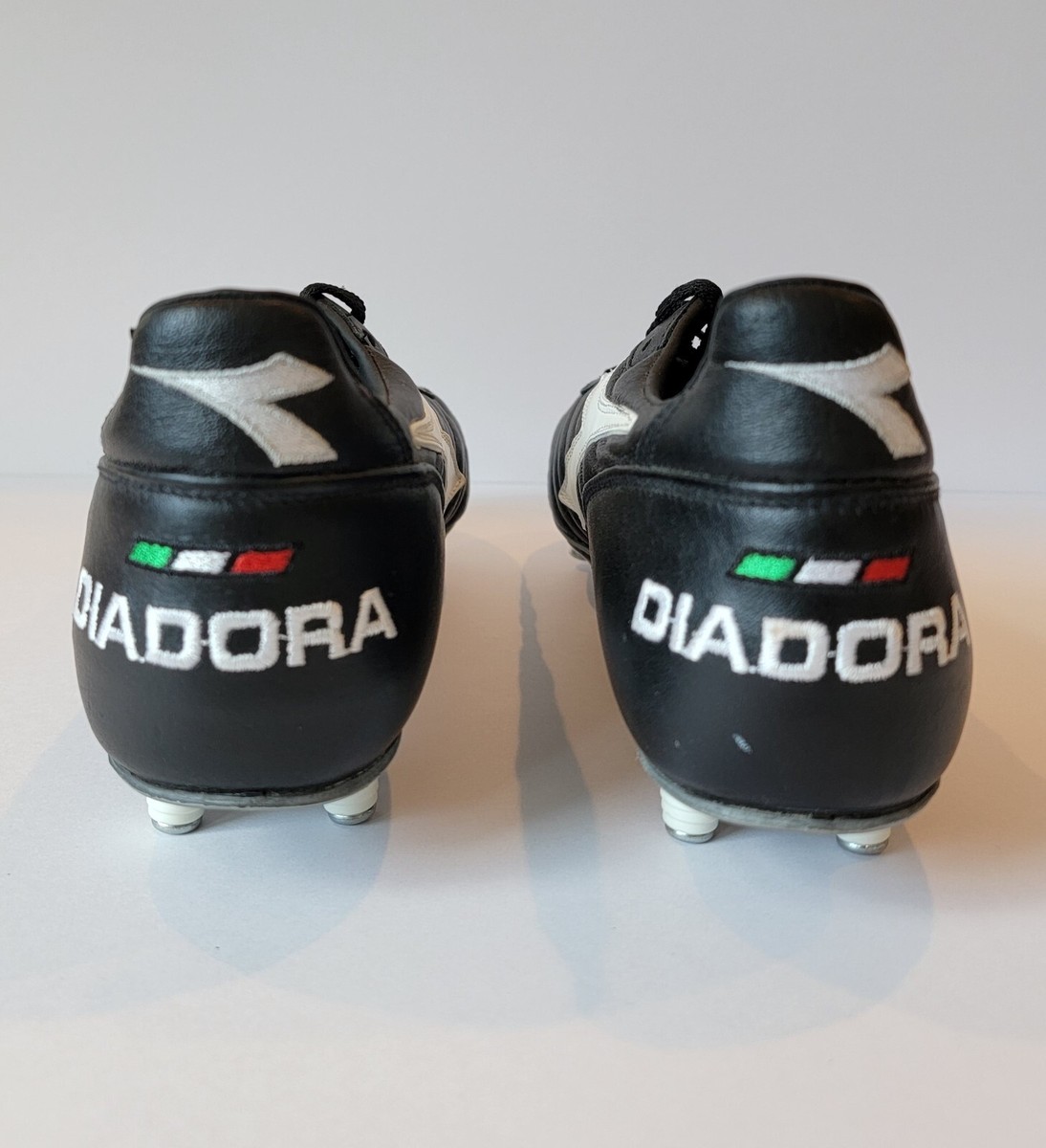 Diadora Brasil Italy Soccer Cleats Leather Black White SG Mens 6.5