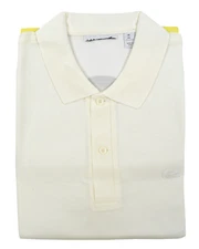 Lacoste Mens Slim Cream Yellow Blue Colorblock Mesh Polo Shirt, FR 8 US 3XL XXXL