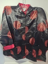 Vintage Asian Embroidery, 3 pc Boy's Black And Red, New Year/Wedding Attire Sz10