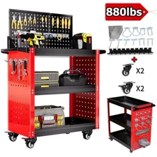 3 Tier Rolling Tool Cart 880LBS Capacity Heavy Duty Utility Cart Tool Organizer