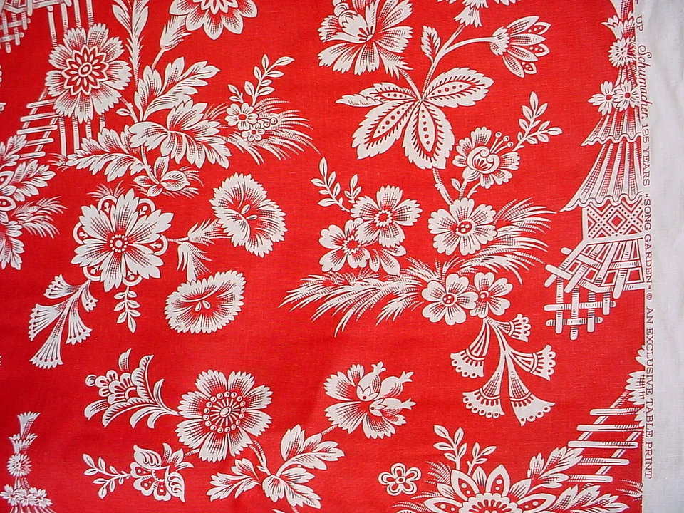 Tela de tapicería de lino pagoda laca de jardín canción 3-1/2 años F Schumacher 175752 Foto 2 de 4