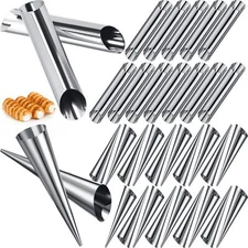 Yexiya 50 Pcs Cannoli Tubes Stainless Steel Cannoli Forms Cream Horn Molds No...