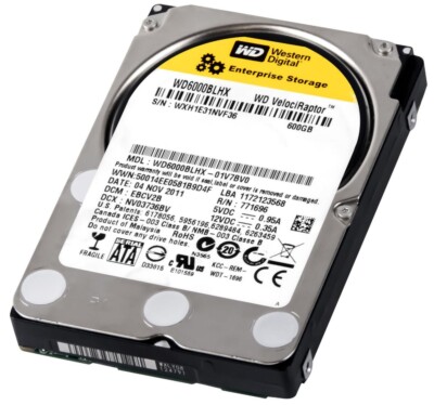 FESTPLATTE WD VelociRaptor WD6000BLHX 600GB 10K 32MB SATA III 2.5''