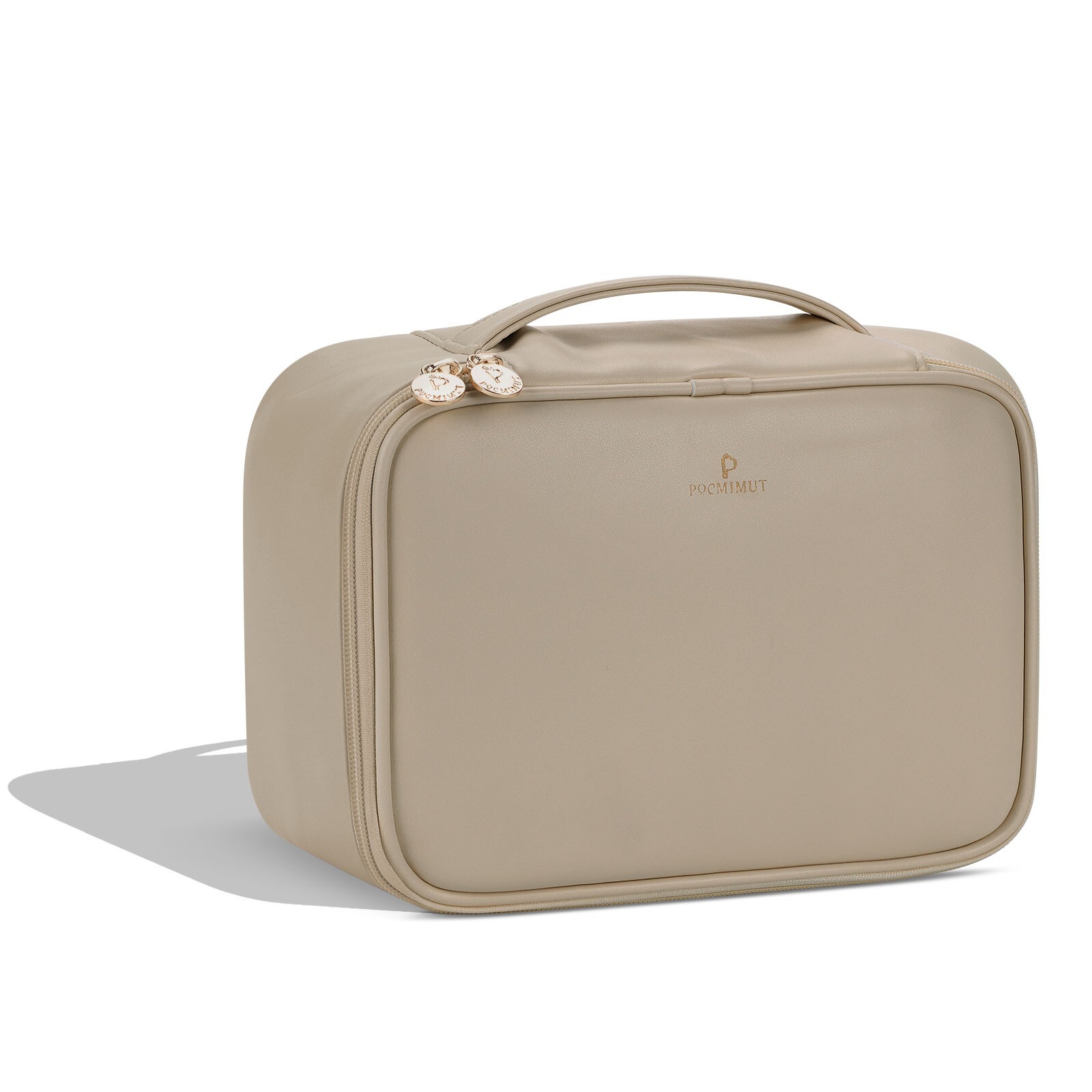 Makeup Bag,Travel Cosmetic Bag with Brush Compartment for Women-image