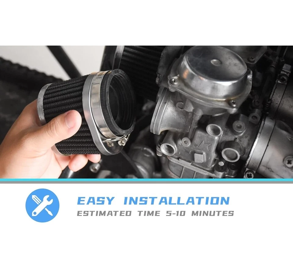 (1Pcs) Motorcycle Air Filter Cleaner Pod High Performance Washable Reusable 55mm - Image 4 of 4