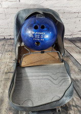 Brunswick Vintage 15 lb 13 oz Bowling Ball Axis Blue Swirl Retro w/Bag