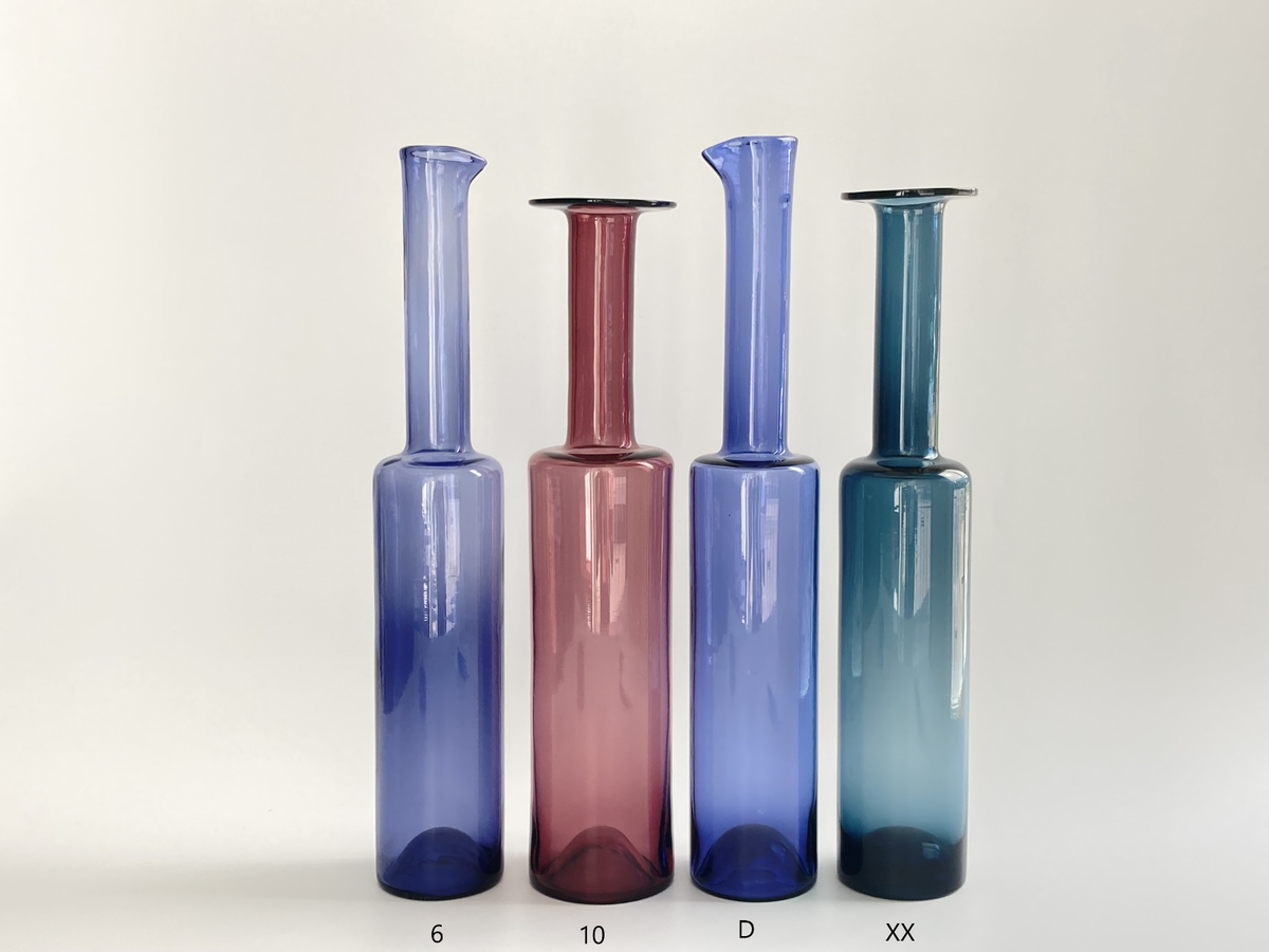 Nanny Still Vase or Bottle blue Mid Century Riihimaen Lasi Oy