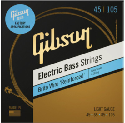Gibson Brite Wire 'Reinforced' 4-saitige Basssaiten 45-105. SBG-LSL