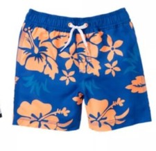 Gymboree Swim Shop Orange Blue Floral Swim Trunks Size 18-24 Months NWT