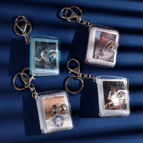 Photo Holder Card Bag Keychain Card Holder Cute Mini Holds 16 Photo Jelly Color/ - Picture 1 of 51