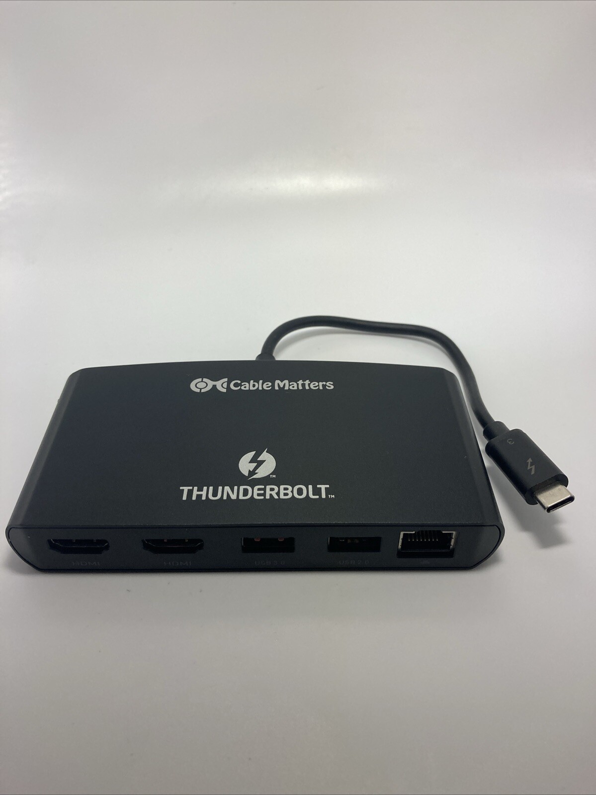 Cable Matters USB C Dual Monitor Hub 4K Dual HDMI USB 2.0 USB 3.0 Ethernet Black