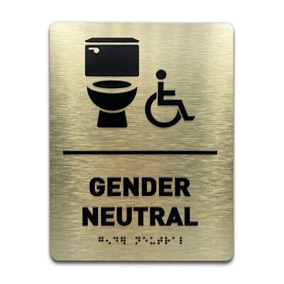 Gender Neutral Restroom ID Sign - Toilet Icon, Ethiopia