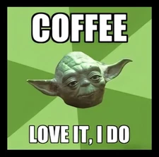 COFFEE LOVE IT, I DO YODA Star Wars silly novelty Refrigerator Fridge MAGNET