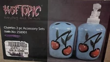 Hot Topic Two Cherries 2-Pc Bathroom Accessories Set