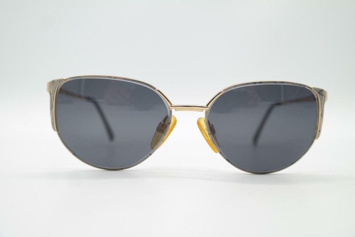 Vintage Luxottica 2138 Gold Mother-of-pearl Oval Sunglasses Glasses NOS